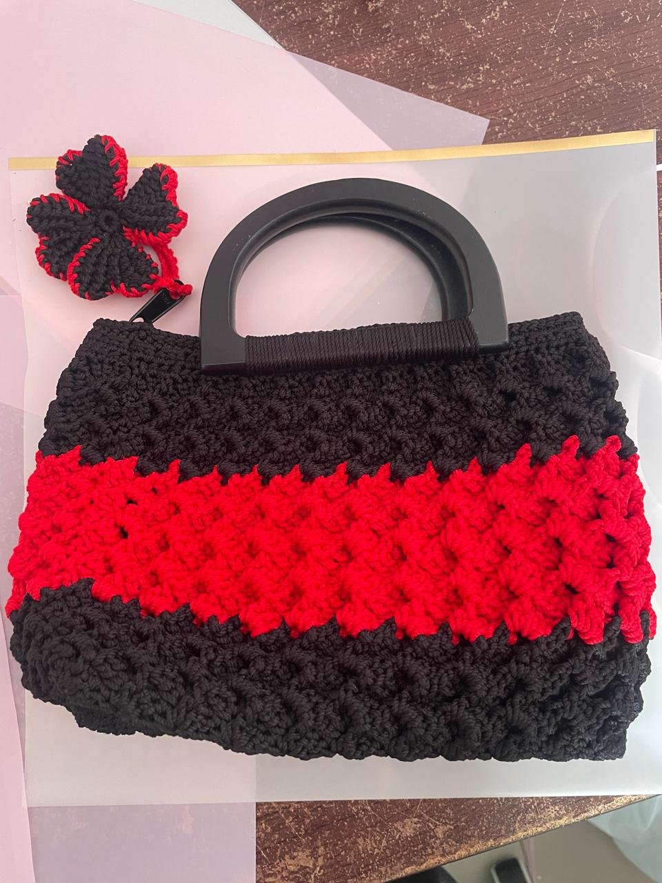 Tas sulam merah/hitam